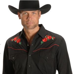 Ely Diamond Embroidered Rose Western Shirt